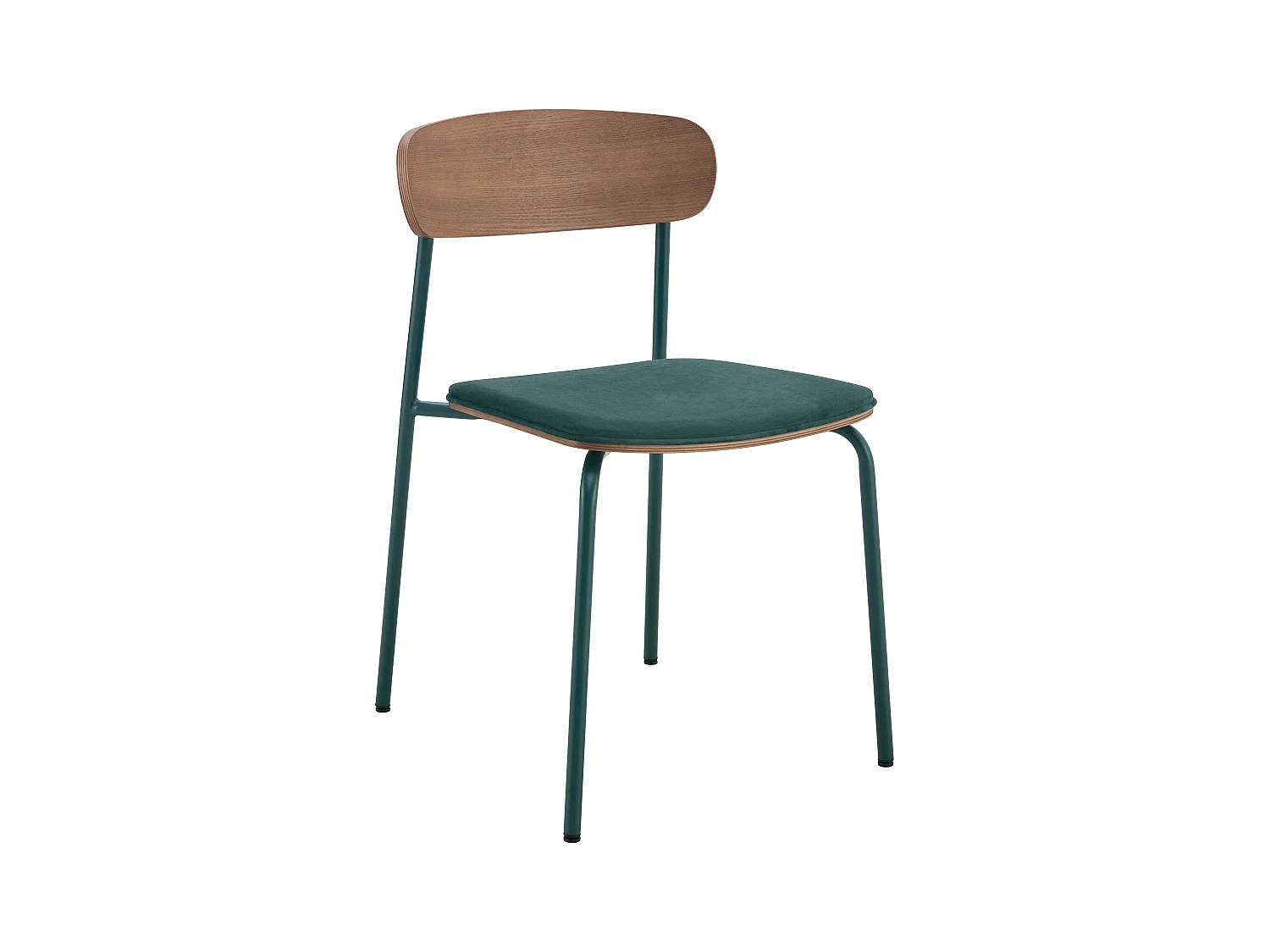 Lot de 2 chaises empilables en bois vert kaki