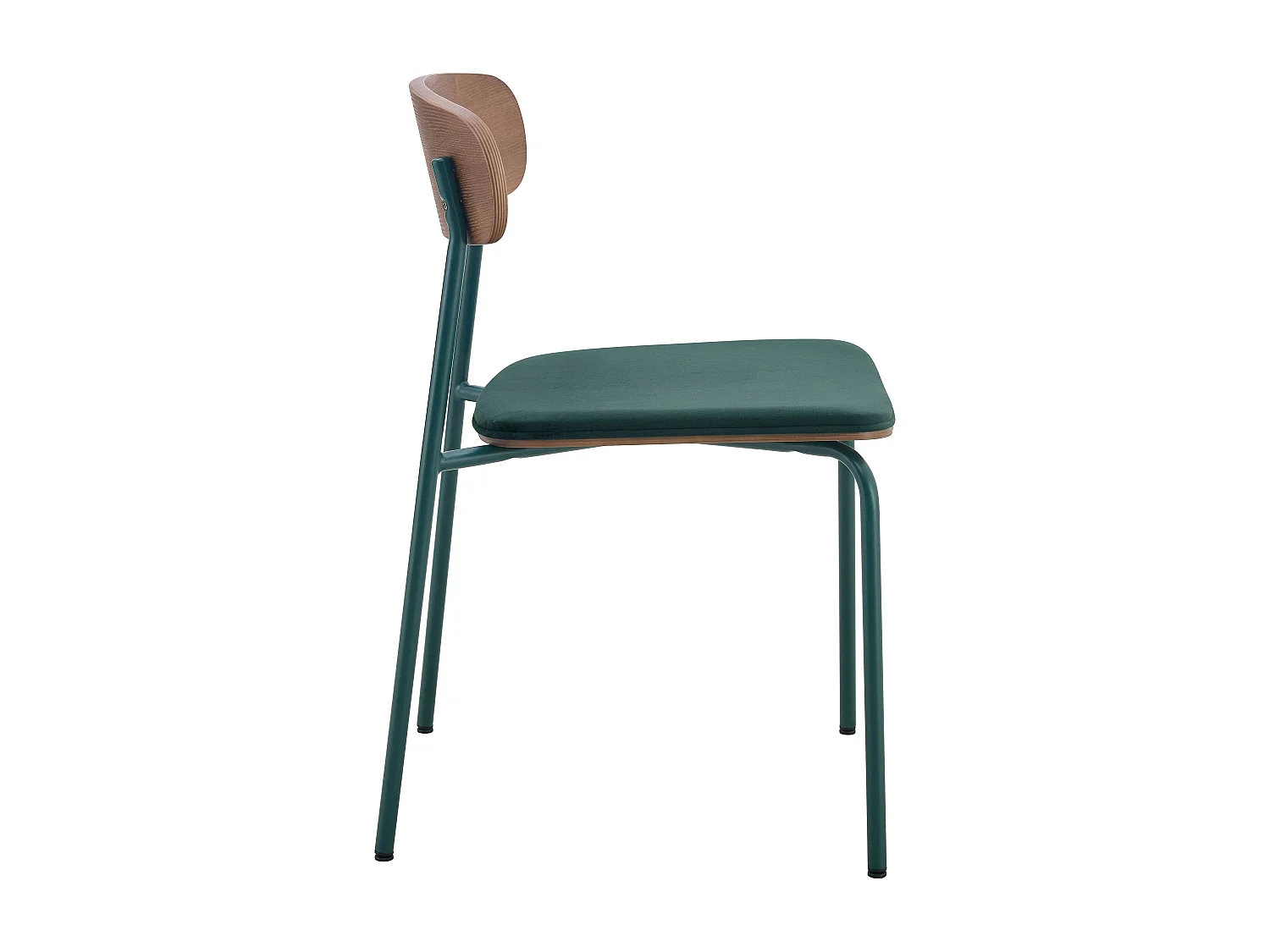 Lot de 2 chaises empilables en bois vert kaki