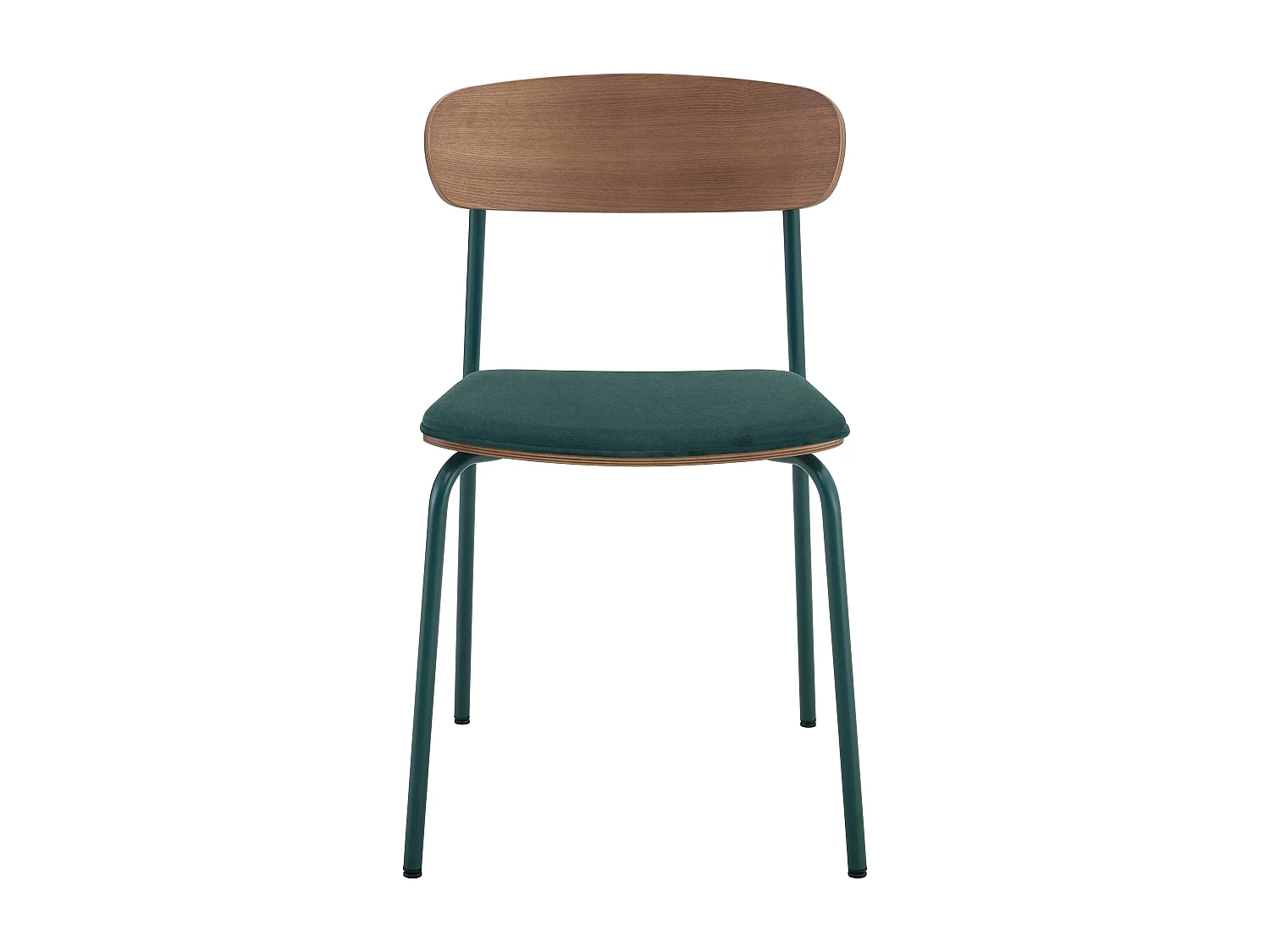 Lot de 2 chaises empilables en bois vert kaki