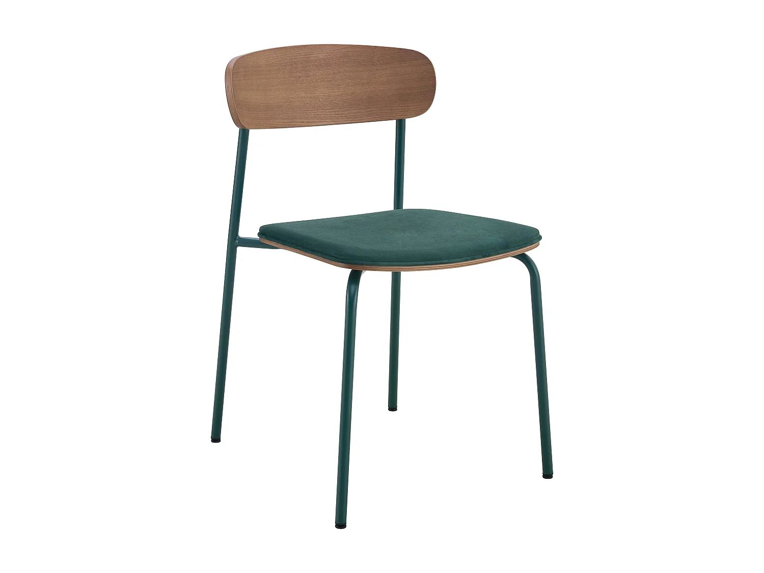 Lot de 2 chaises empilables en bois vert kaki
