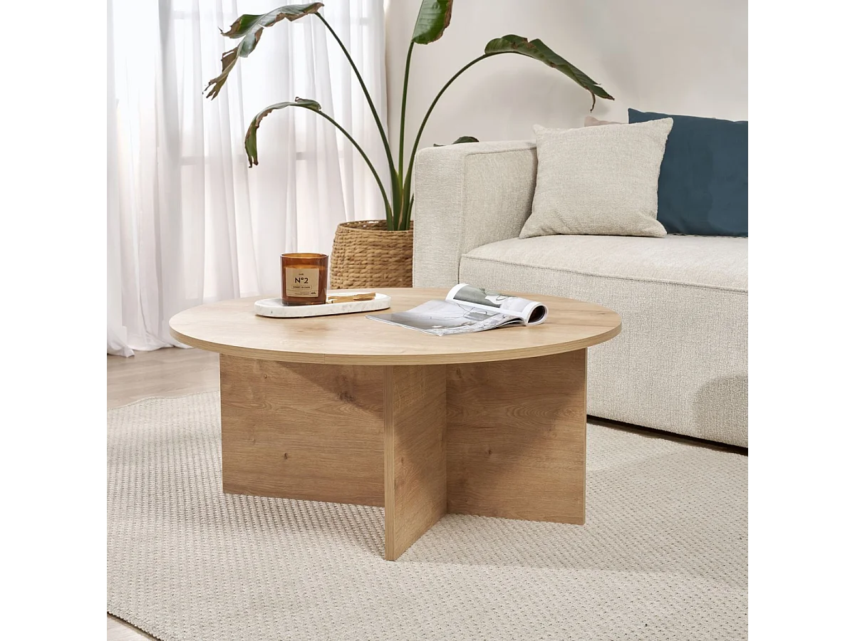 Salontafel met afgerond blad L90 cm - SOLEIL