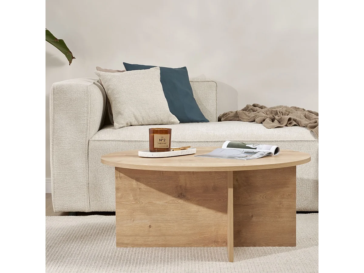 Salontafel met afgerond blad L90 cm - SOLEIL