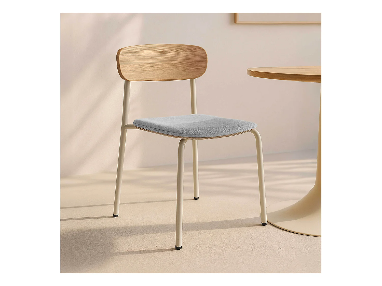 Lot de 2 chaises empilables en bois bleu clair