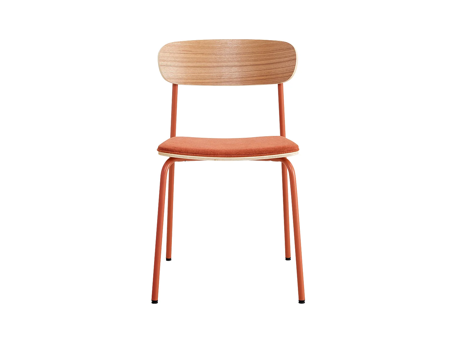 Lot de 2 chaises empilables en bois orange