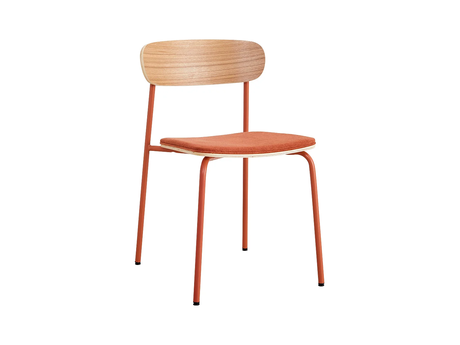 Lot de 2 chaises empilables en bois orange