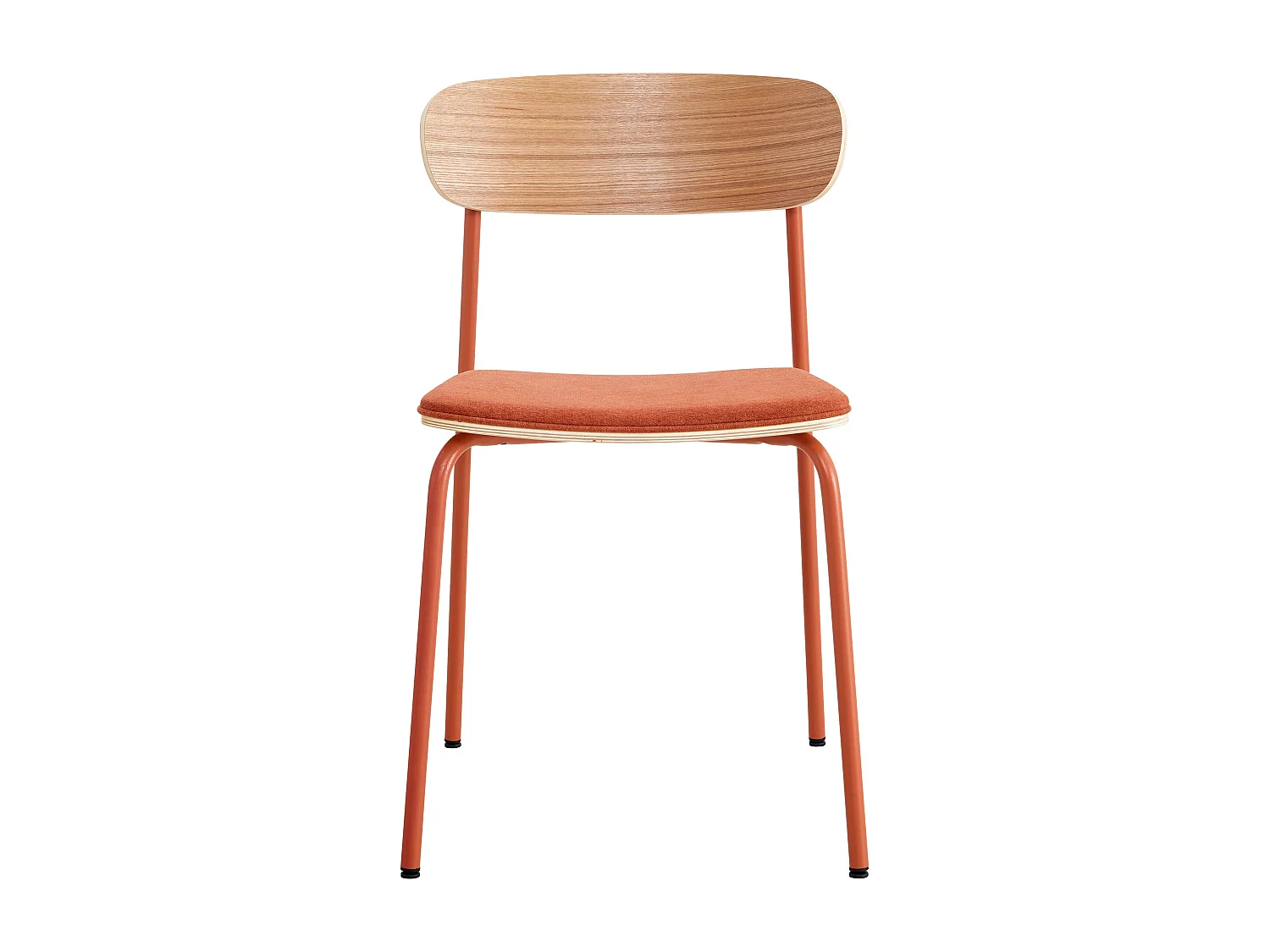 Lot de 2 chaises empilables en bois orange