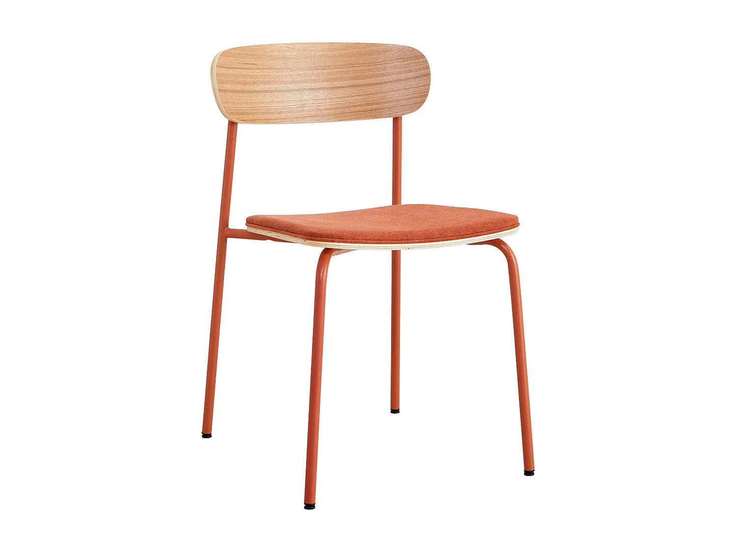 Lot de 2 chaises empilables en bois orange
