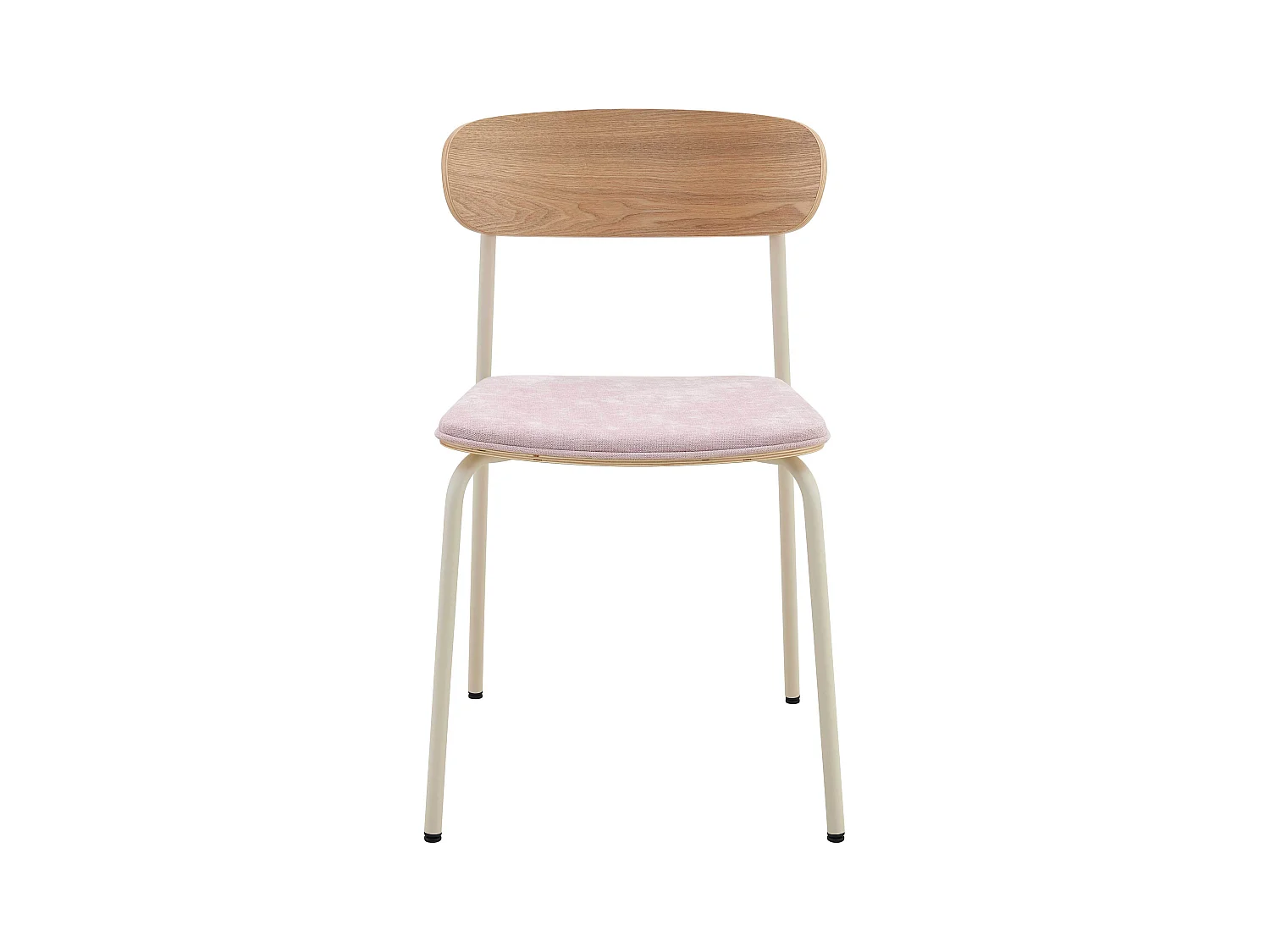 Lot de 2 chaises empilables en bois rose