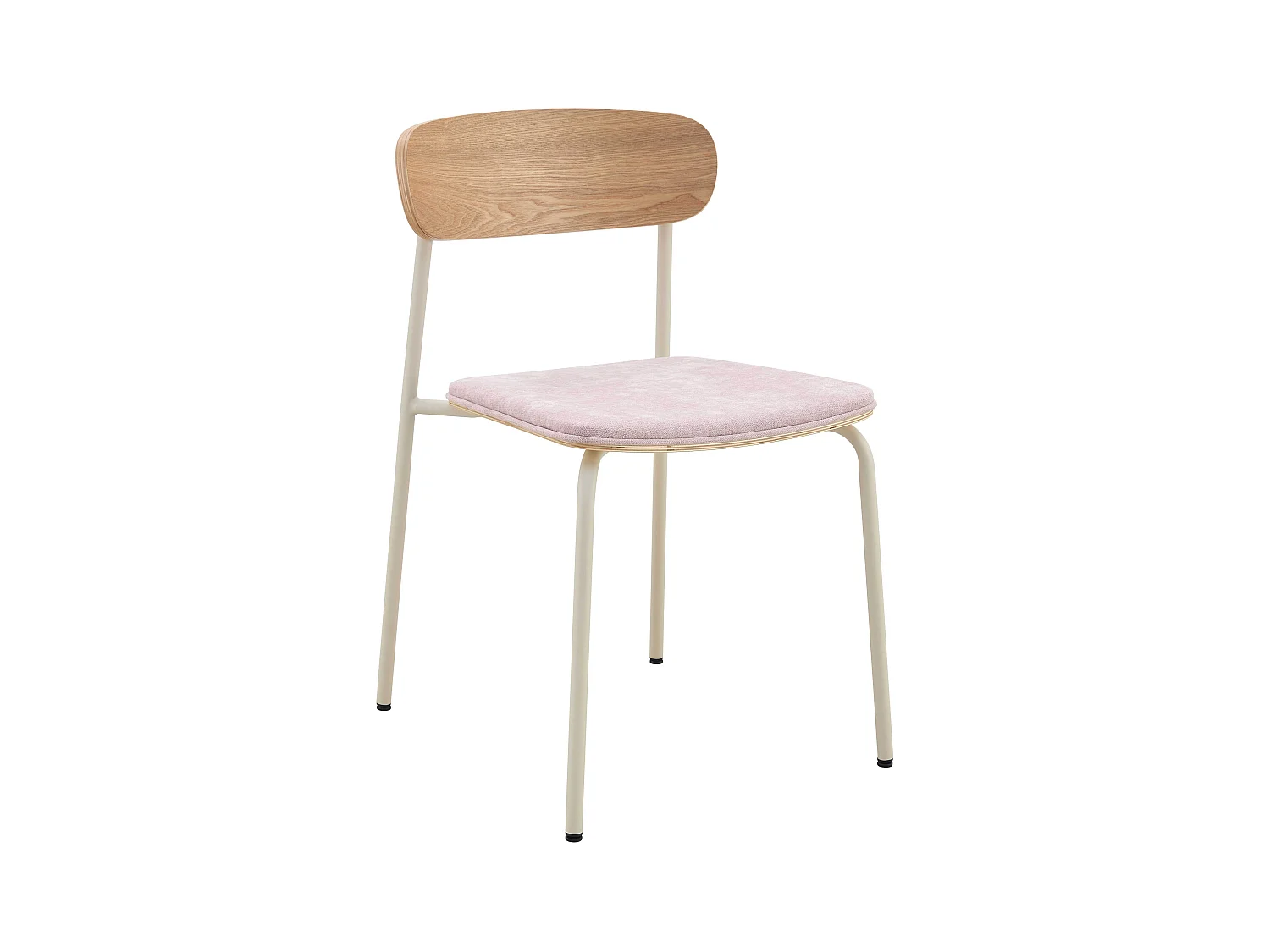 Lot de 2 chaises empilables en bois rose