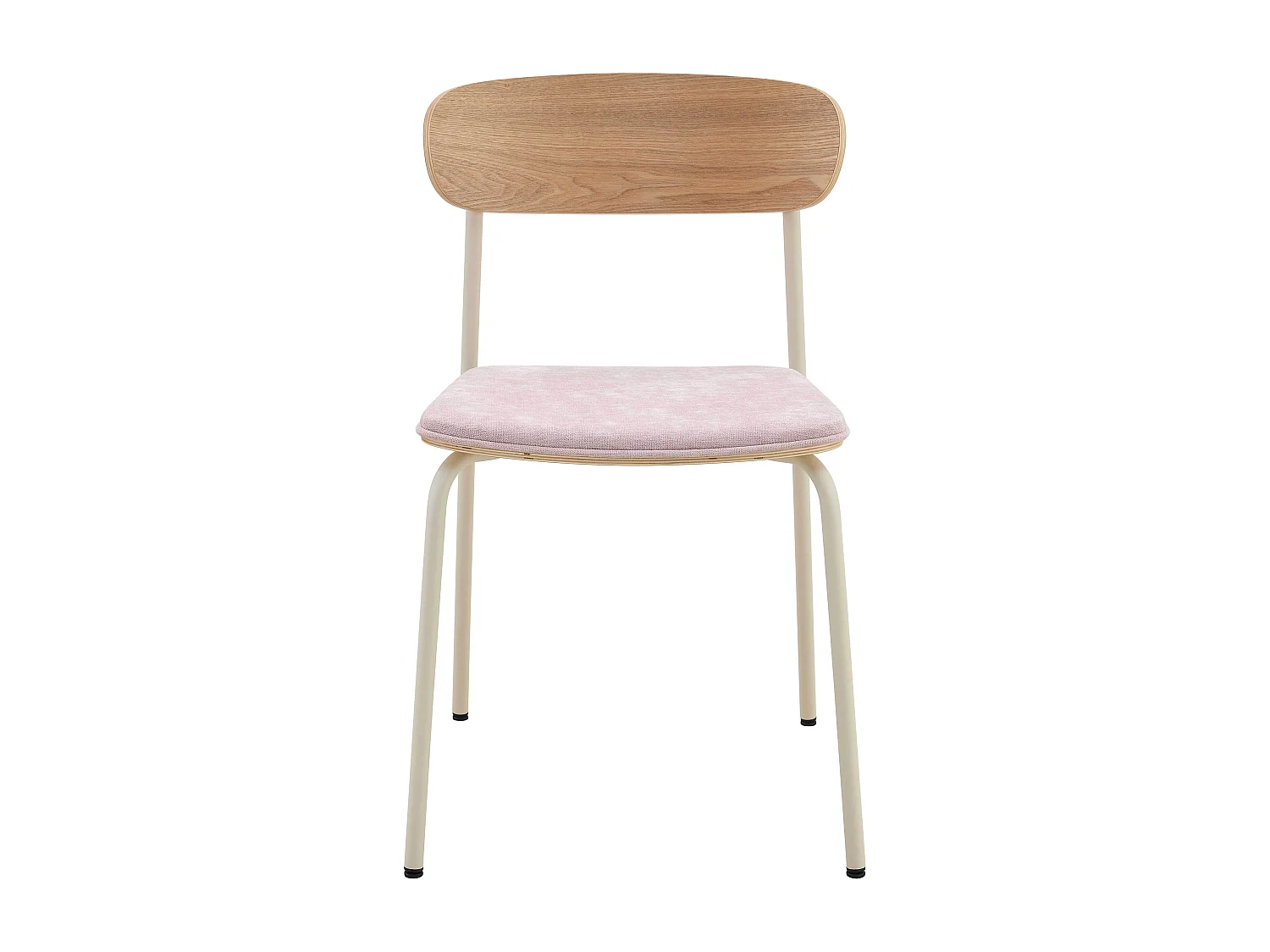 Lot de 2 chaises empilables en bois rose