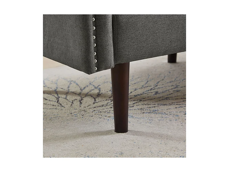 Canapé convertible en lit - avec dossiers réglables indépendants et 2 oreillers - tissu en lin en coton - 176x72/89x72cm - Gris