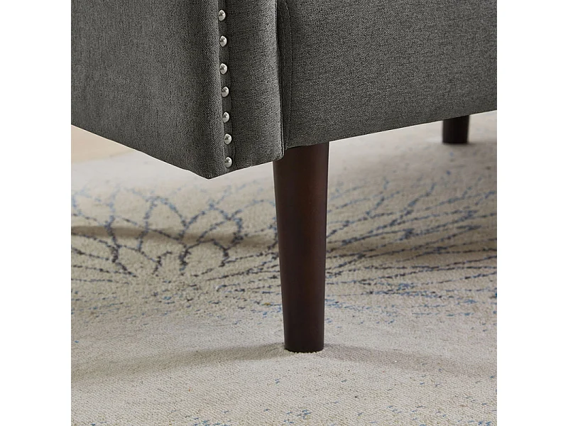 Canapé convertible en lit - avec dossiers réglables indépendants et 2 oreillers - tissu en lin en coton - 176x72/89x72cm - Gris