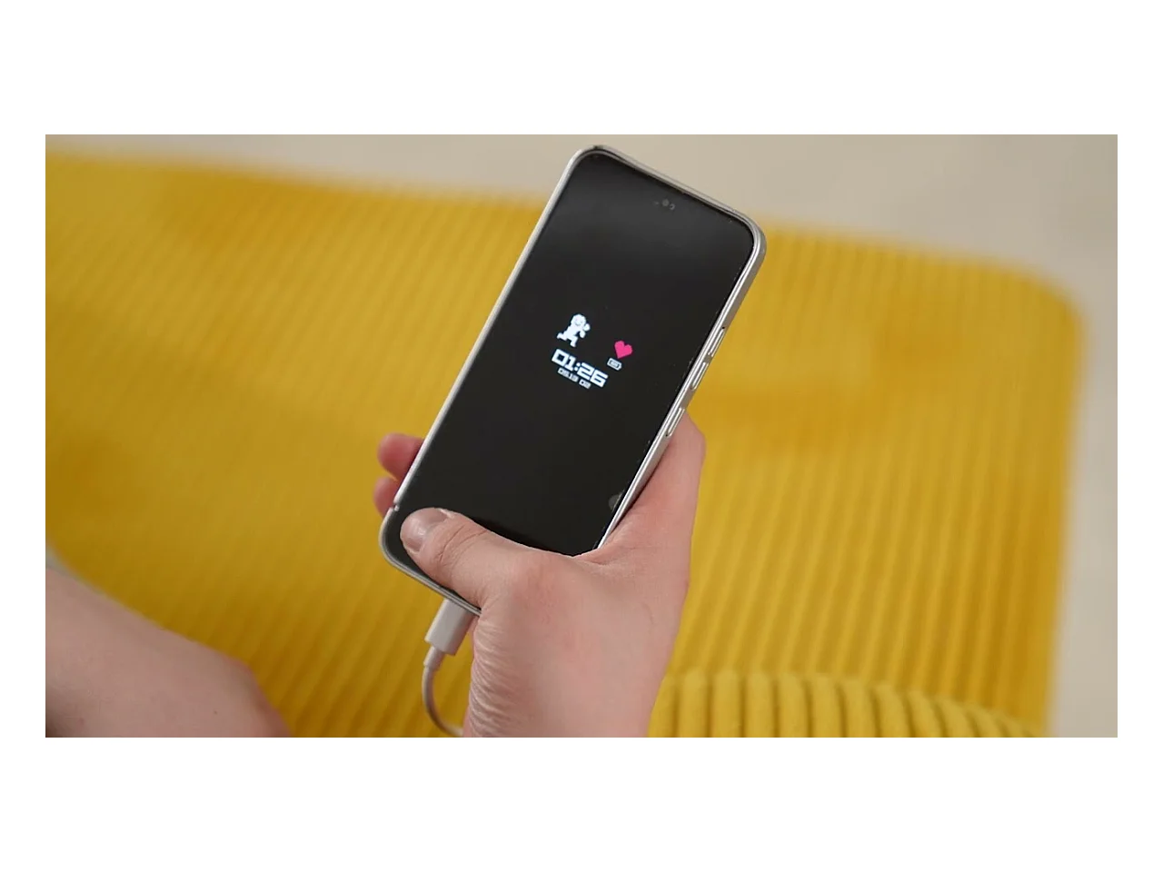 Canapé d'angle panoramique en velours - 4 places - avec LED RGB et Port USB+Type-C - 265x135x88cm - Jaune