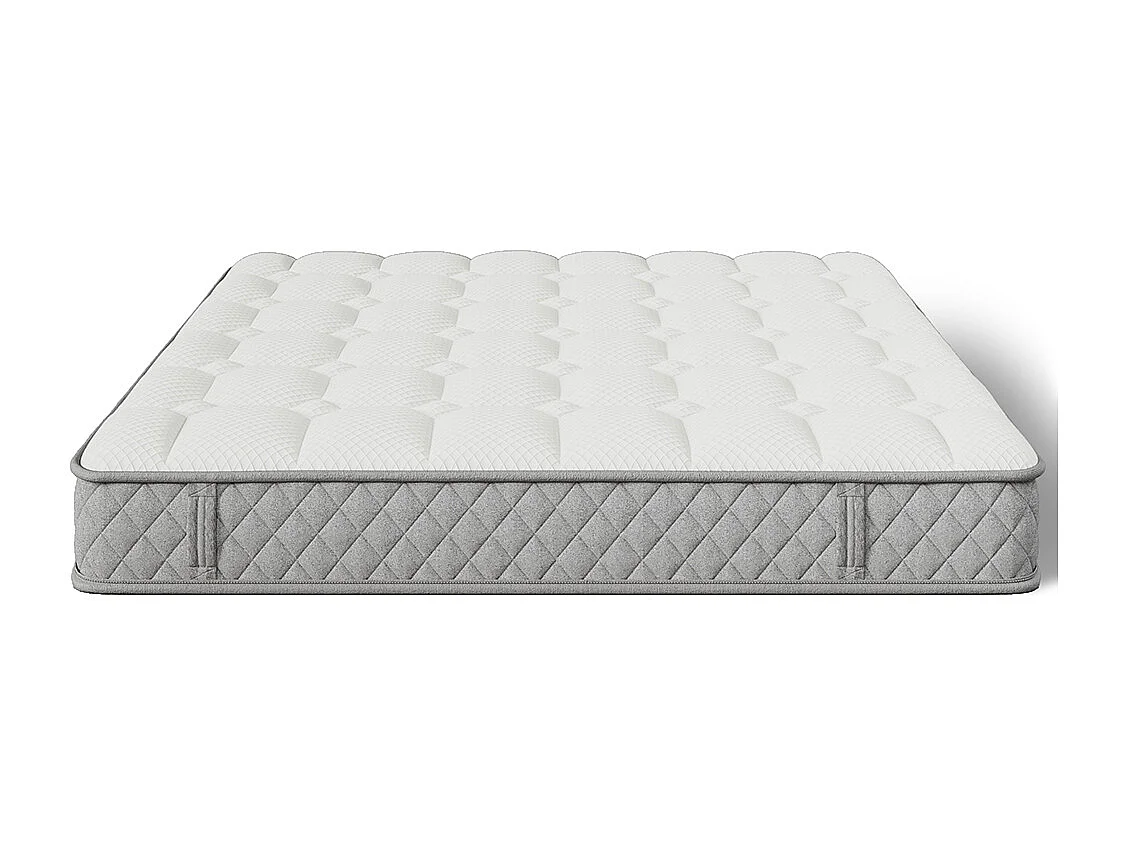 Matelas mousse froide 160x200 cm ressorts ensachés 7 zones fermeté H3 moyen 20 cm 4 poignées emballage sous vide