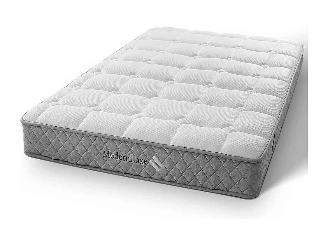 Matelas mousse froide 160x200 cm ressorts ensachés 7 zones fermeté H3 moyen 20 cm 4 poignées emballage sous vide