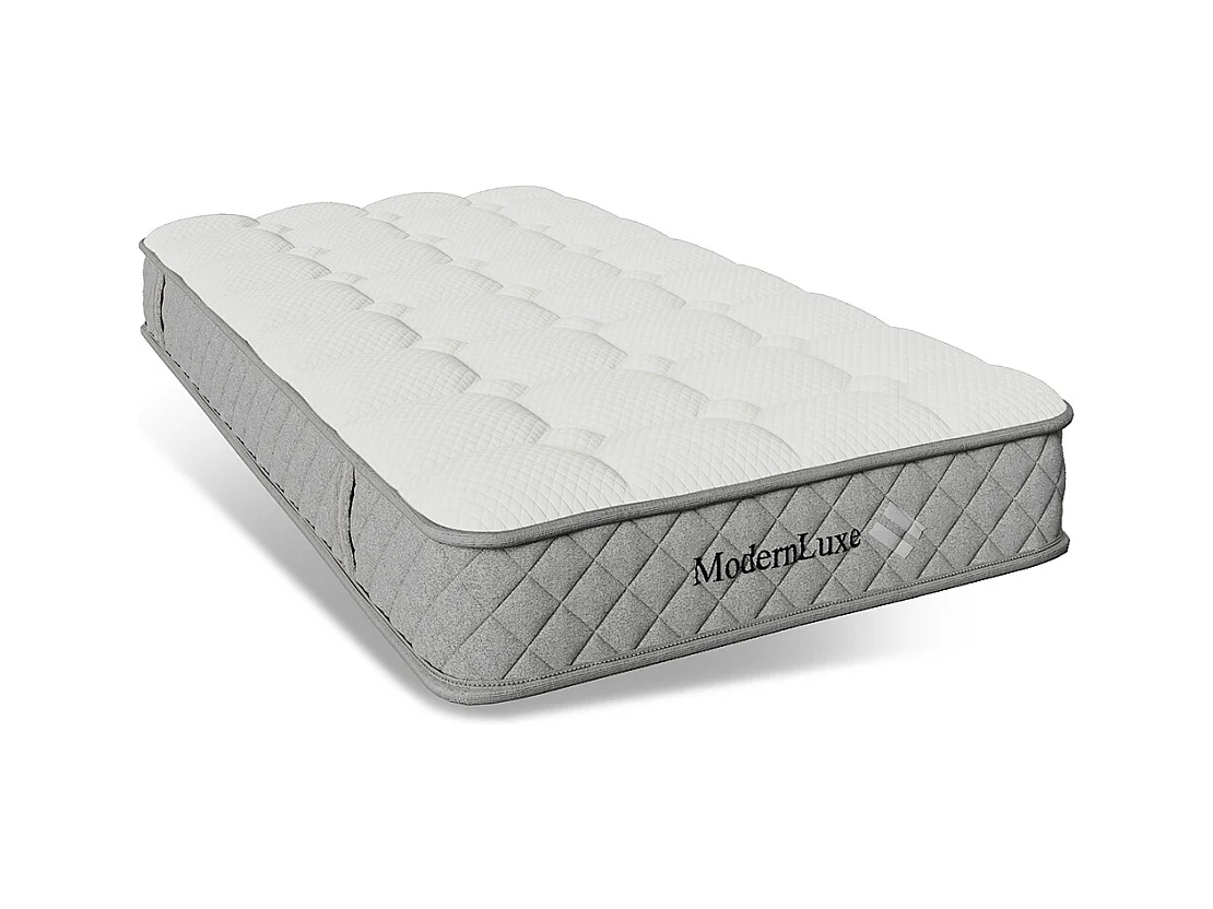 Matelas mousse froide 90x200 cm ressorts ensachés 7 zones fermeté H3 moyen 20 cm 4 poignées emballage sous vide