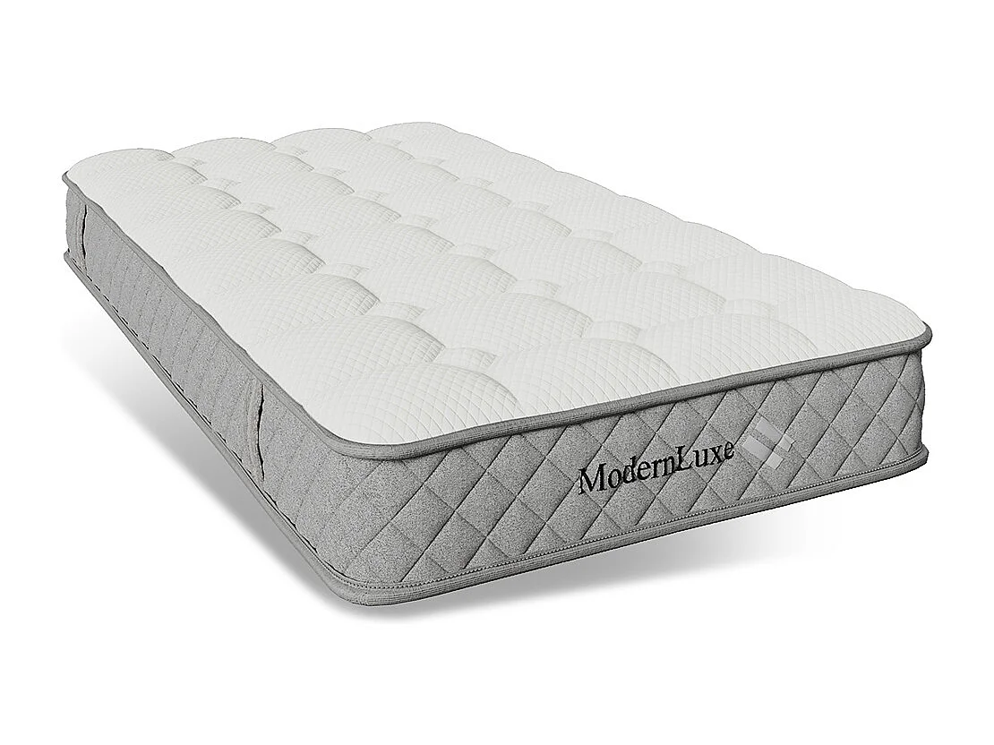 Matelas mousse froide 90x200 cm ressorts ensachés 7 zones fermeté H3 moyen 20 cm 4 poignées emballage sous vide