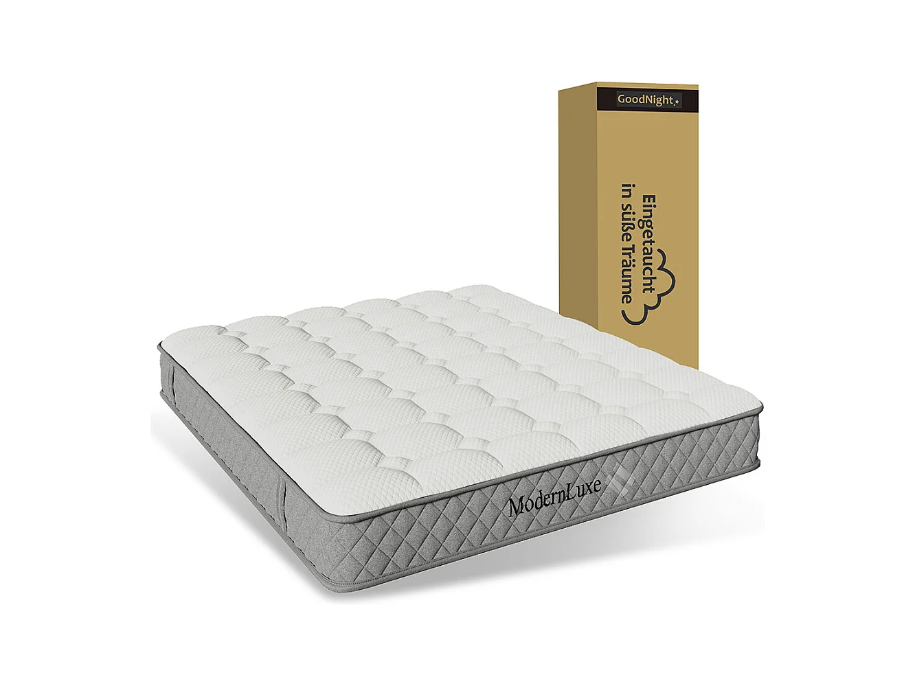 Matelas mousse froide 120x200 cm ressorts ensachés 7 zones fermeté H3 moyen 20 cm 4 poignées emballage sous vide