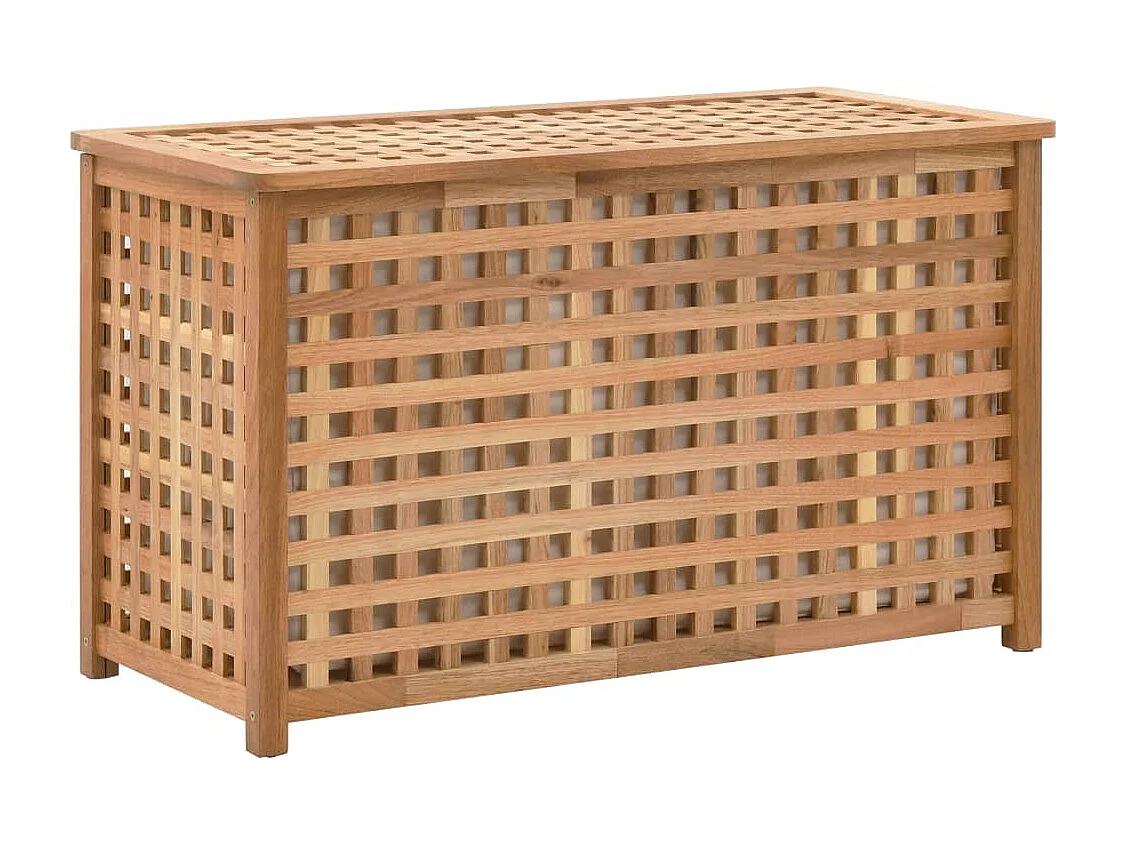 Arca Elegante para Roupa Suja em Madeira Nogueira - 77,5x37,5x46,5 cm