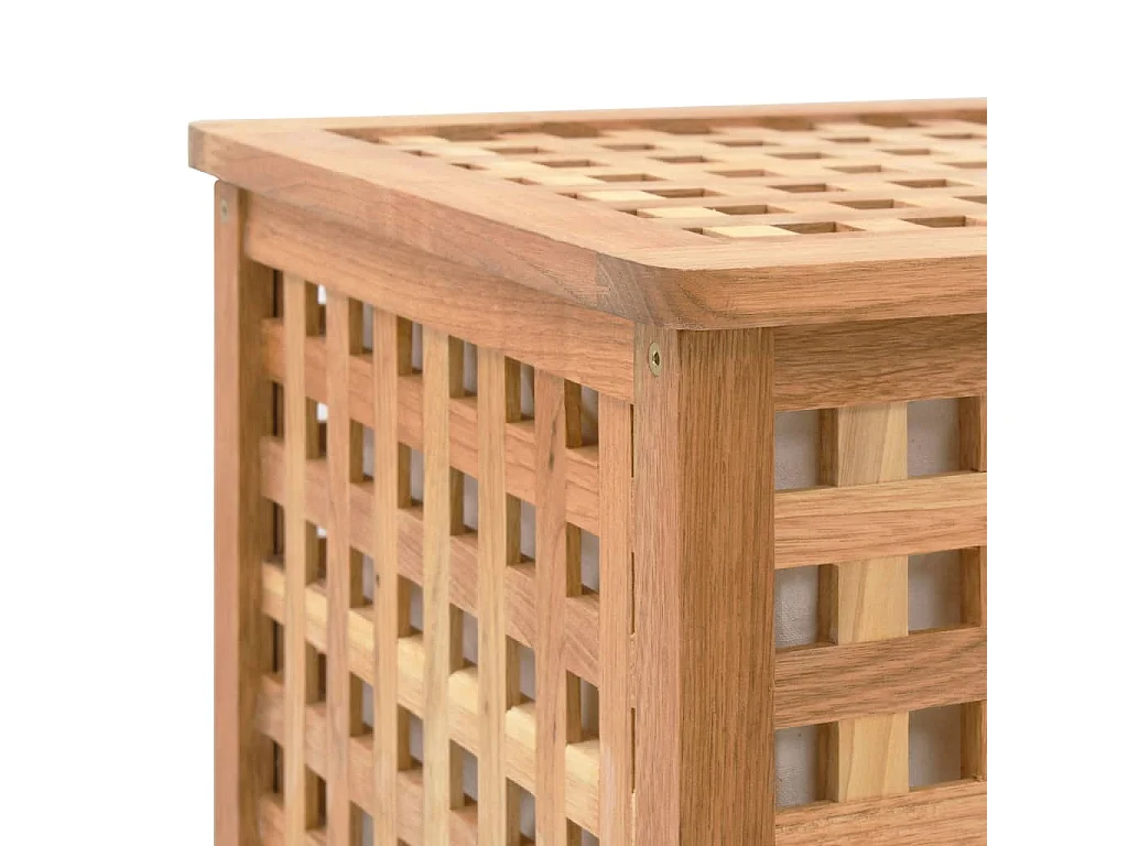 Arca Elegante para Roupa Suja em Madeira Nogueira - 77,5x37,5x46,5 cm