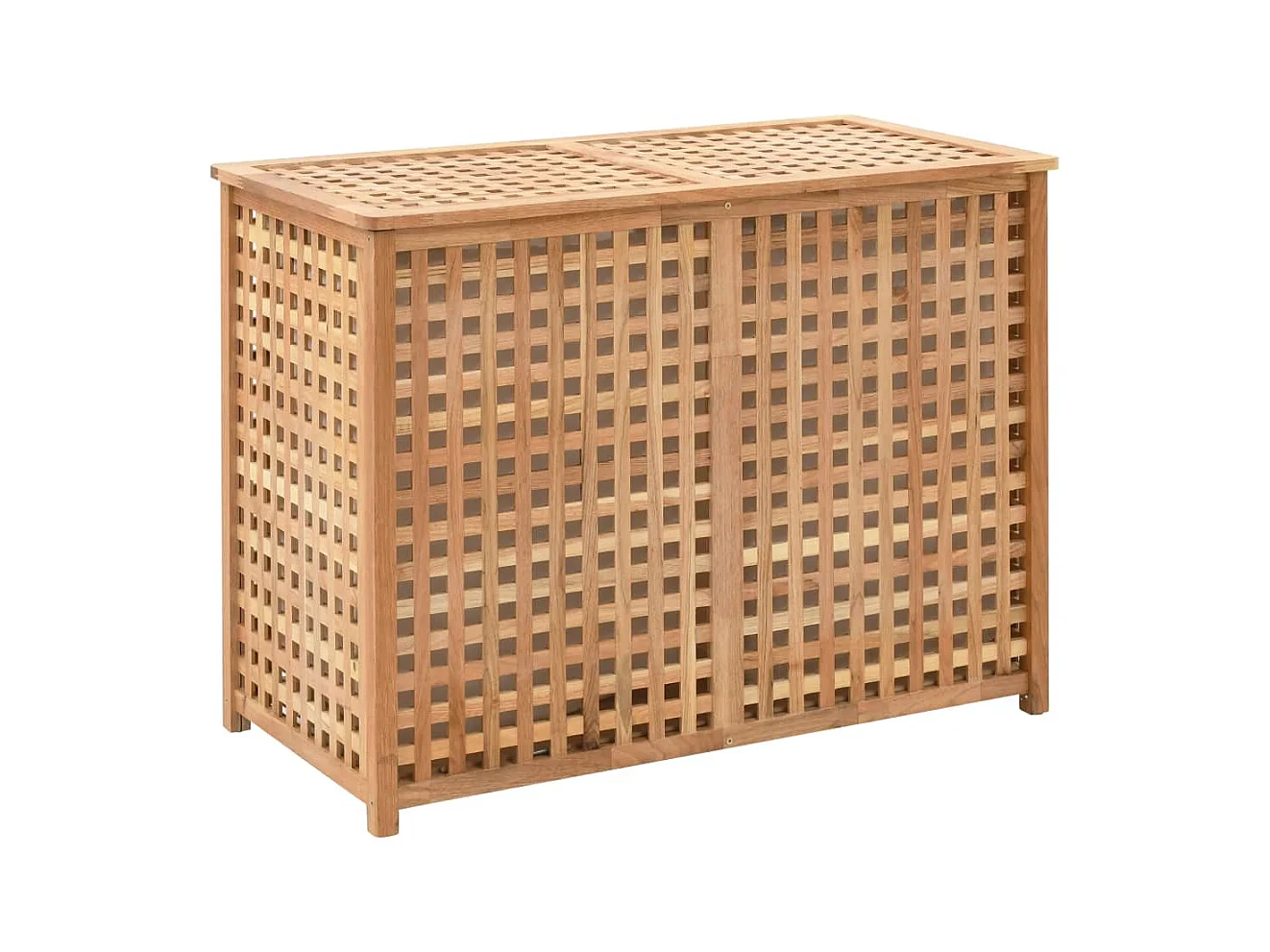 Coffre à linge 87,5x46x67 cm Bois de noyer massif