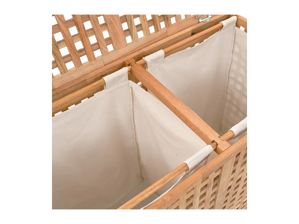 Coffre à linge 87,5x46x67 cm Bois de noyer massif