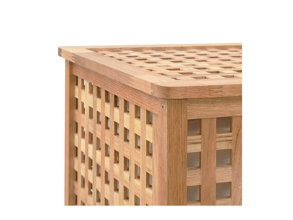 Coffre à linge 87,5x46x67 cm Bois de noyer massif