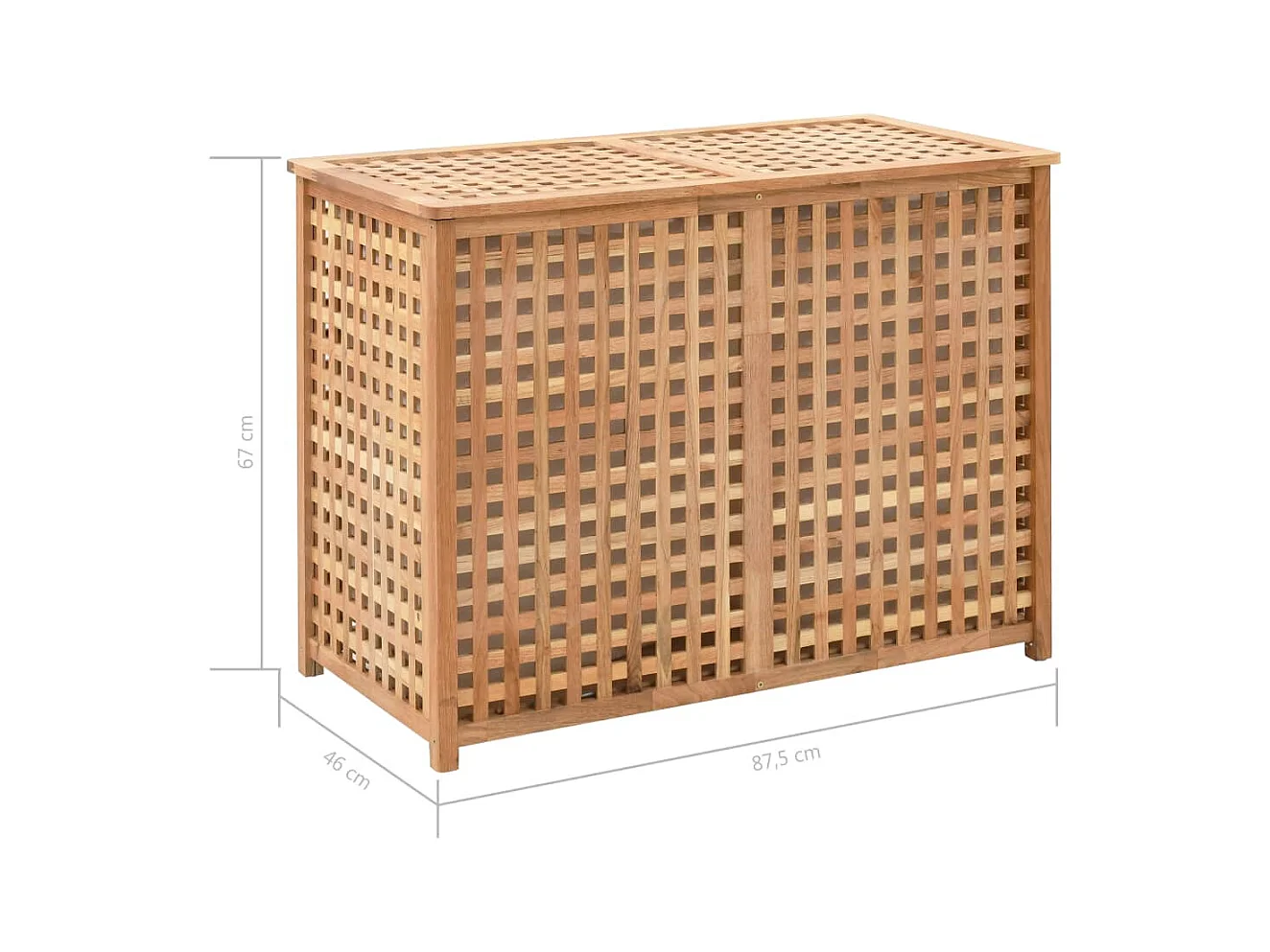 Coffre à linge 87,5x46x67 cm Bois de noyer massif