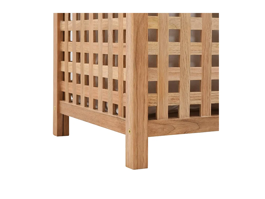 Cesto para Roupa Suja de Madeira Nogueira 39x39x65 cm - Elegante e Funcional