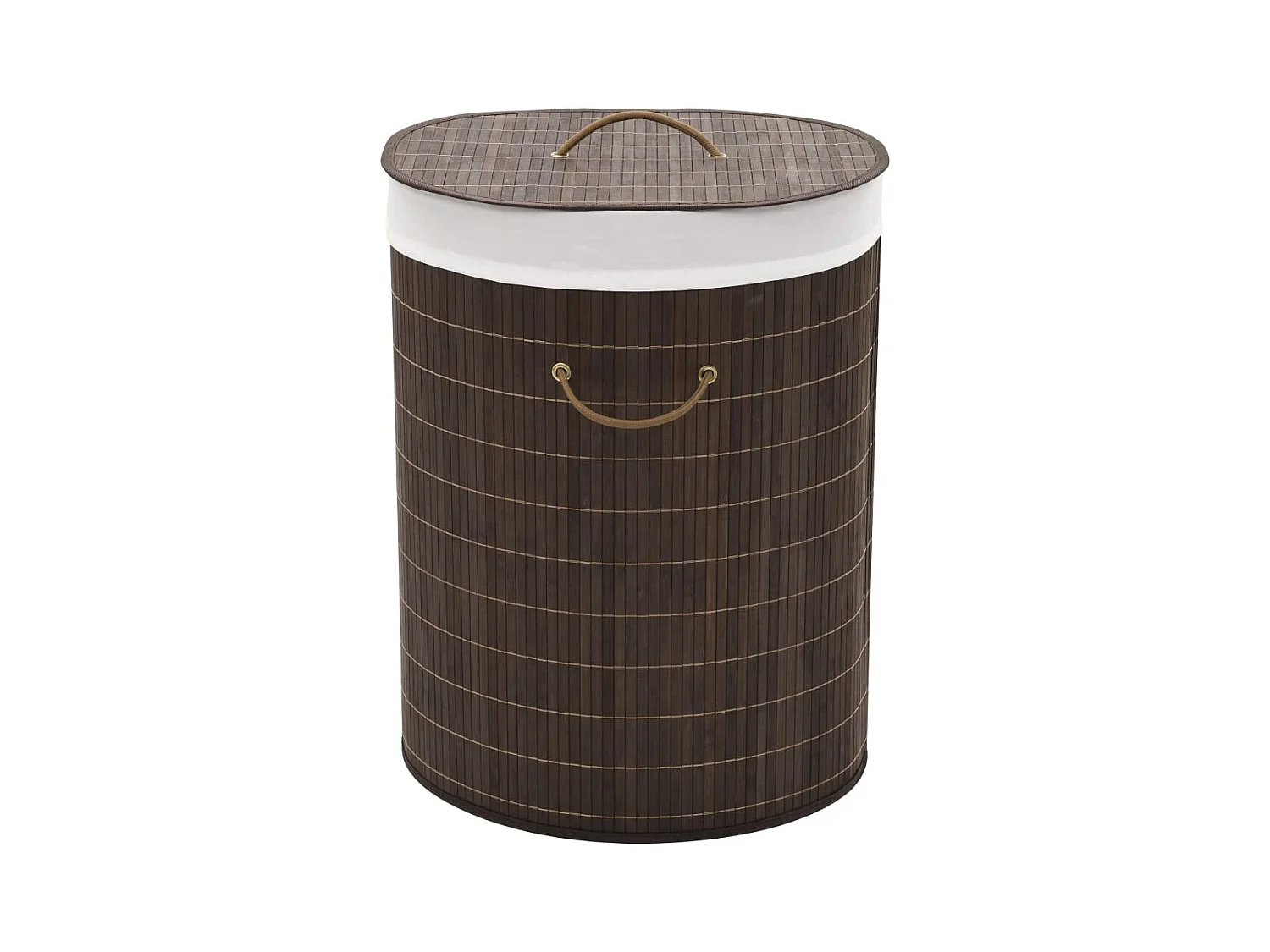 Panier à linge ovale Bambou Marron foncé