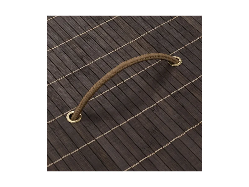 Panier à linge ovale Bambou Marron foncé