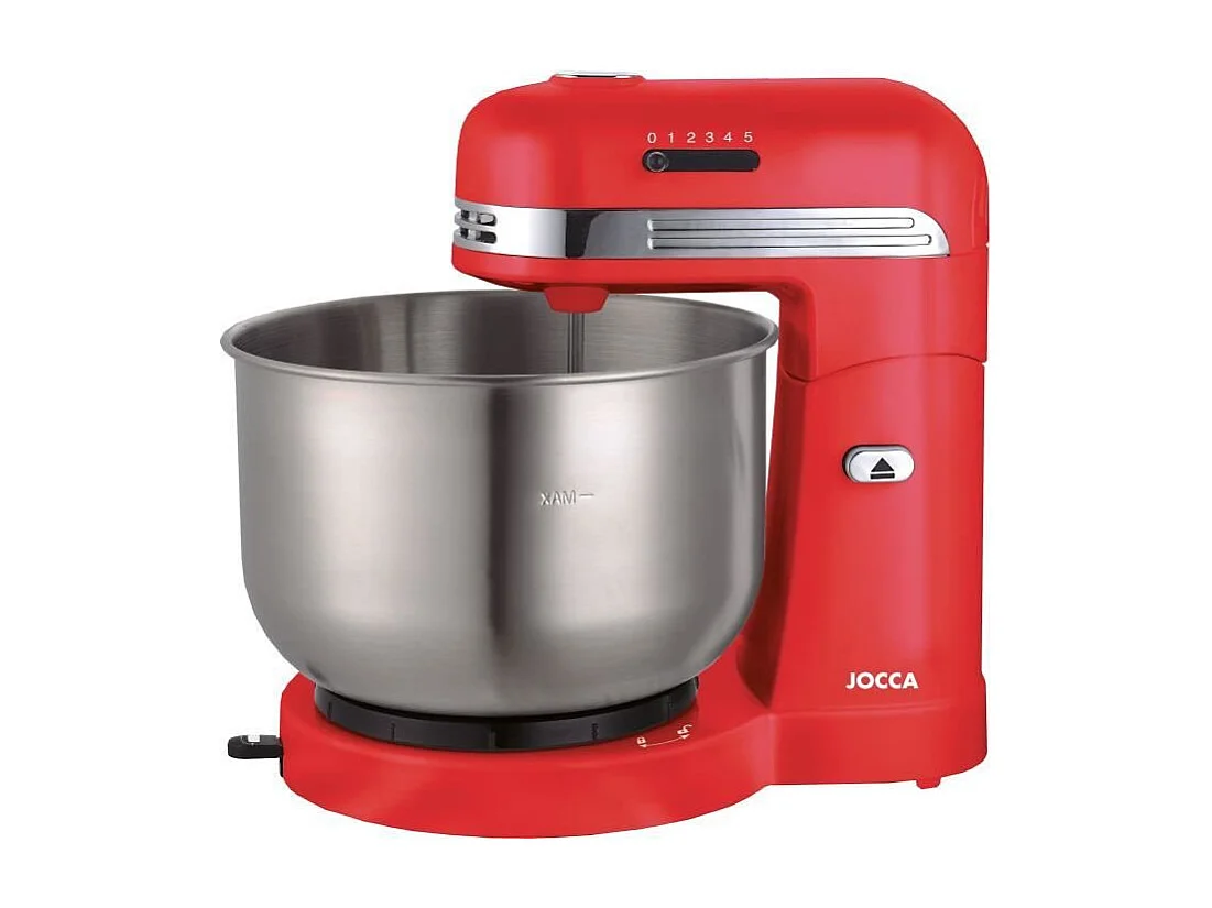 Robot pétrin - JOCCA - Bol en acier inoxydable 3,5 L - 5 vitesses - Rouge et gris
