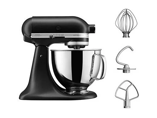 Robot pâtissier multifonction à tête inclinable KitchenAid Artisan 5KSM125 4,8 L 300 W Noir mat