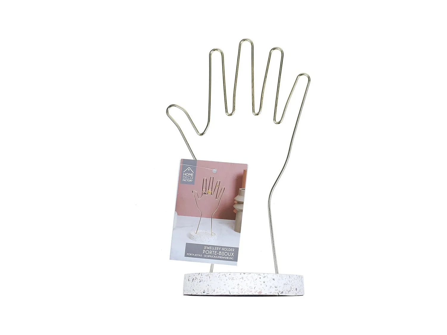 Porte-Bijoux Main en Métal avec Support Terrazzo - TAVIS