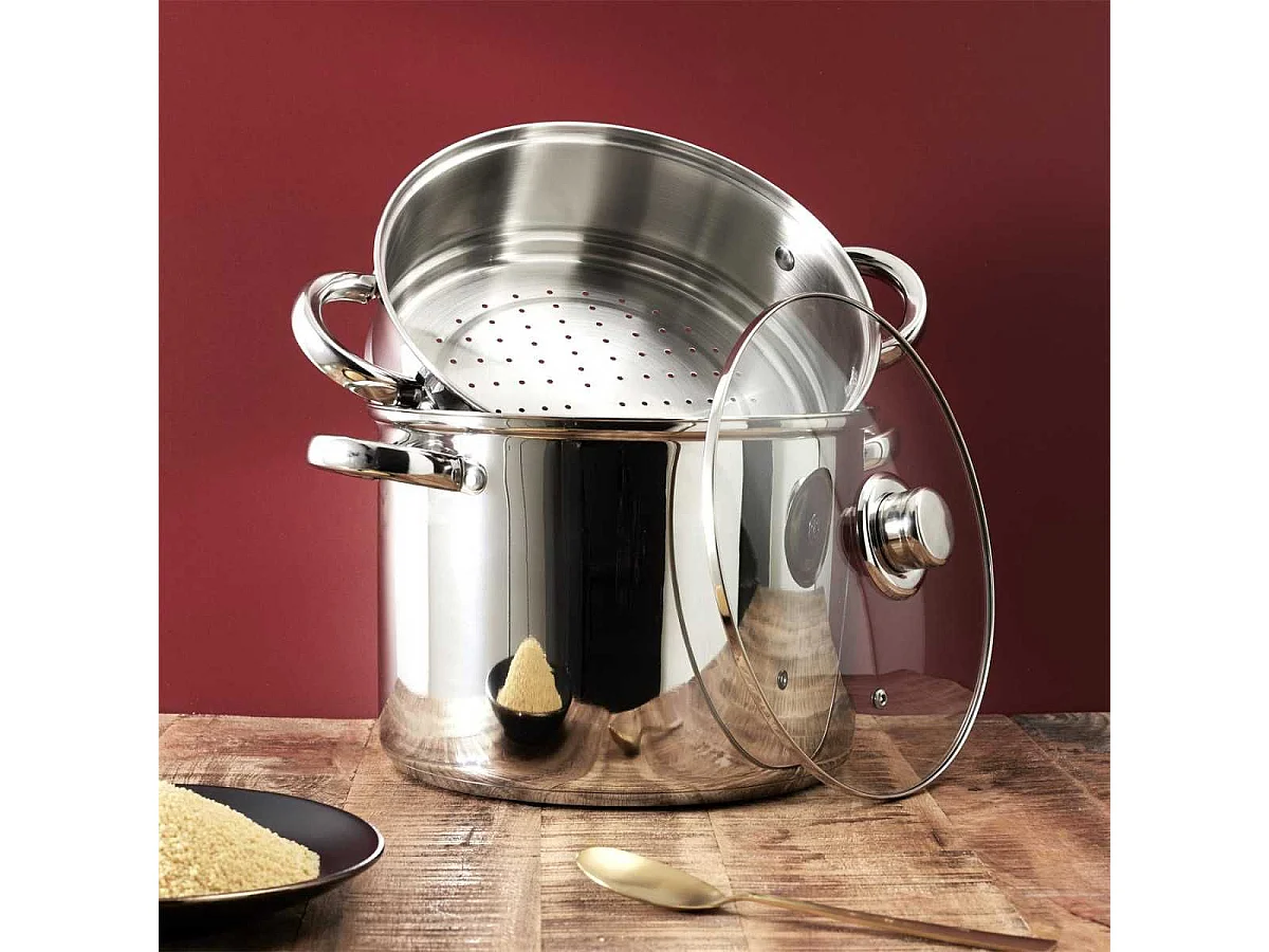Couscoussier Métal 8L avec Couvercle - LIRAN