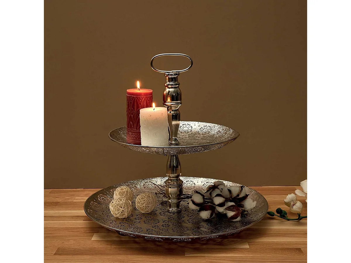 Plateau Décoratif Double Ø49cm en Métal - AUGUST