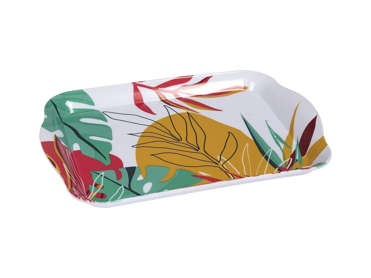 Plateau de service en plastique paradis exotique (21x14cm) - ANTILLES