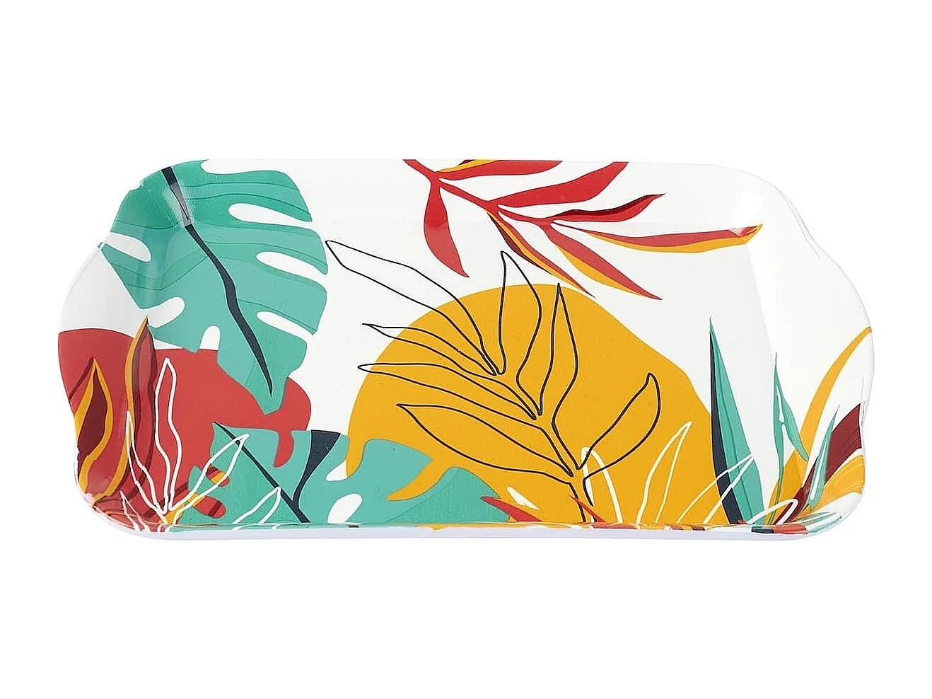 Plateau de service en plastique paradis exotique (21x14cm) - ANTILLES