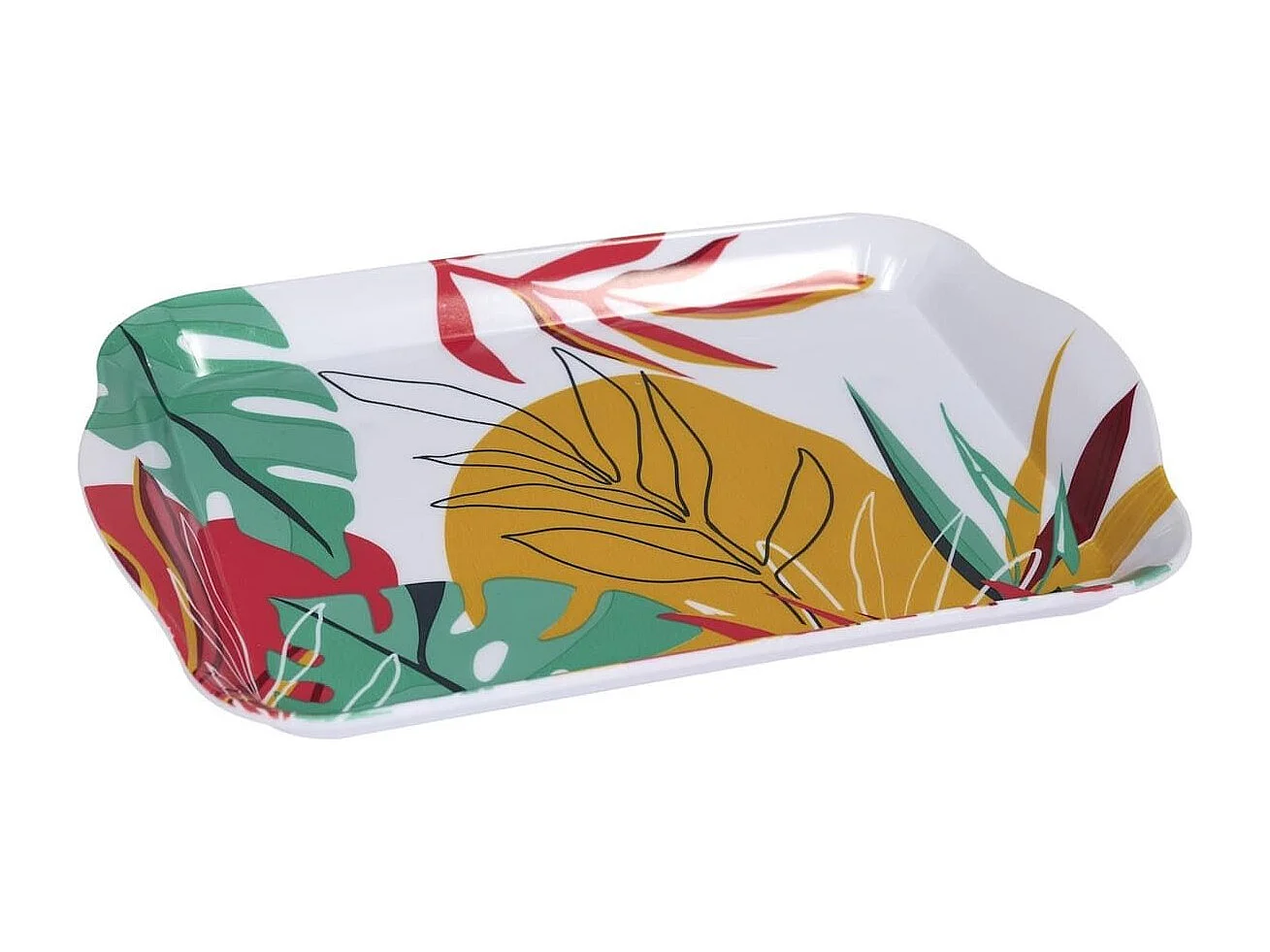 Plateau de service en plastique paradis exotique (21x14cm) - ANTILLES