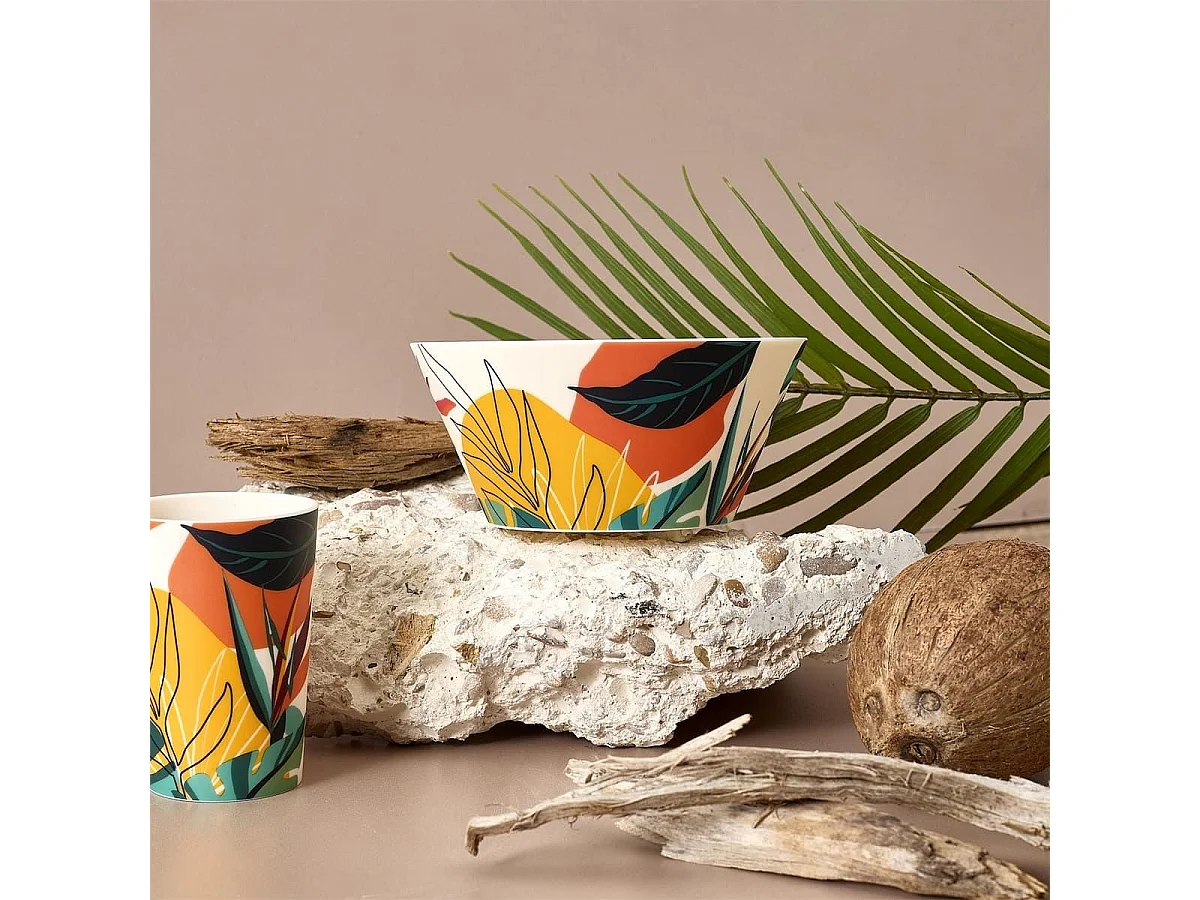 Bol en plastique paradis exotique (Ø15cm) - ANTILLES