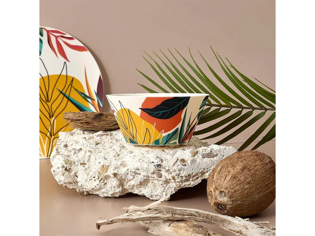 Bol en plastique paradis exotique (Ø15cm) - ANTILLES