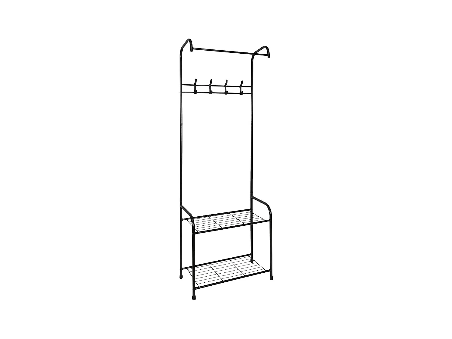 Penderie d'Entrée Multi-Rangements en Métal Noir - DARYL