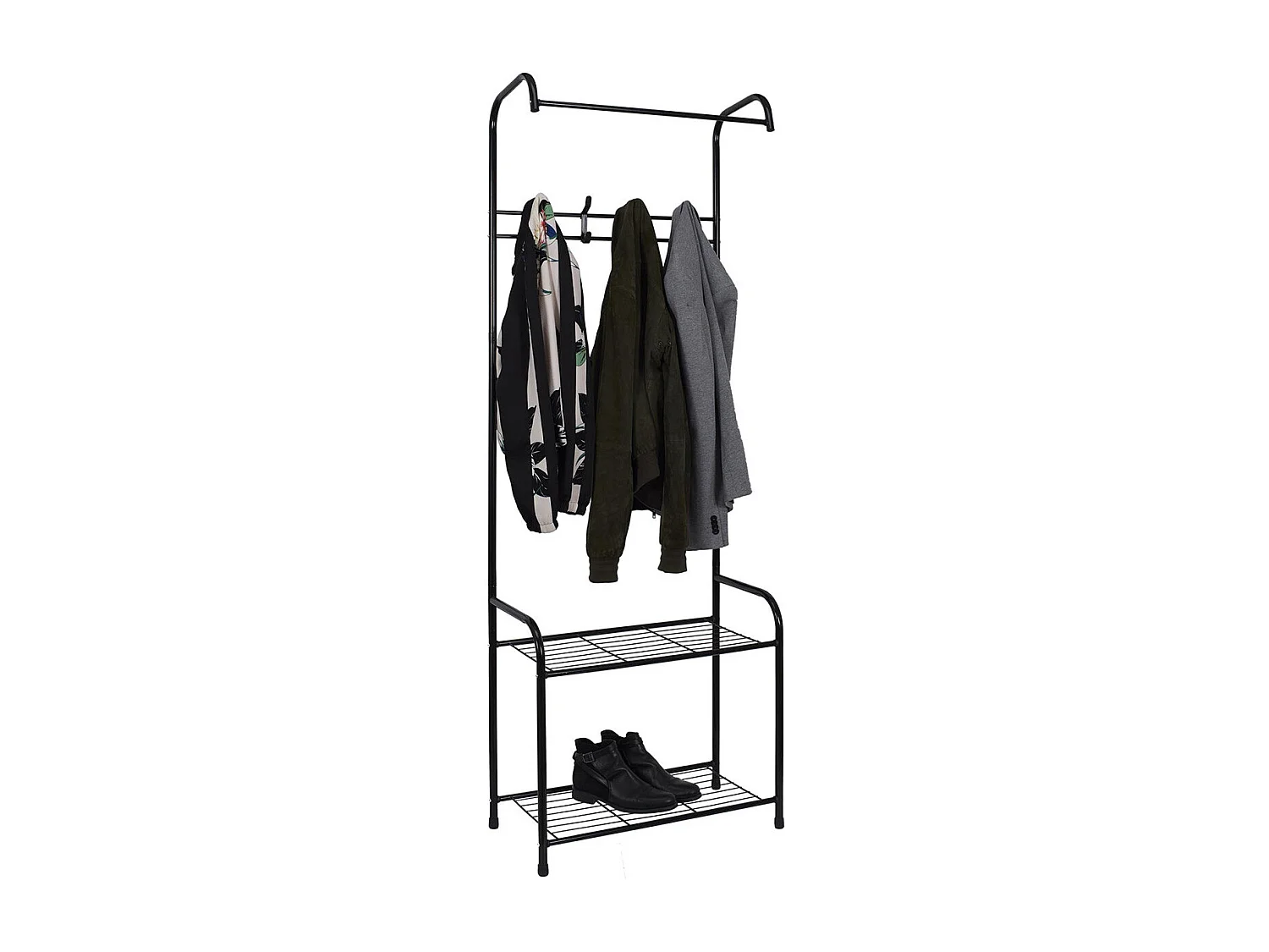 Penderie d'Entrée Multi-Rangements en Métal Noir - DARYL