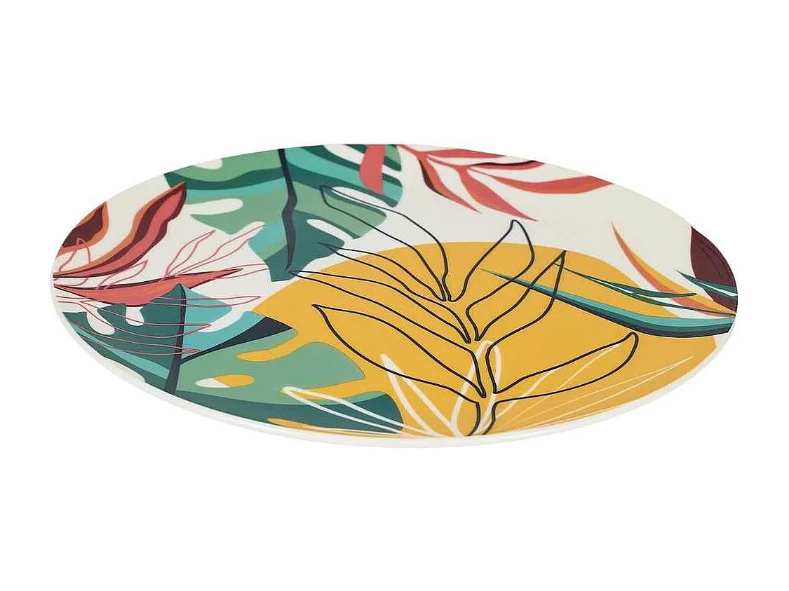 Set de 6 assiettes plates en plastique paradis exotique (Ø26cm) - ANTILLES