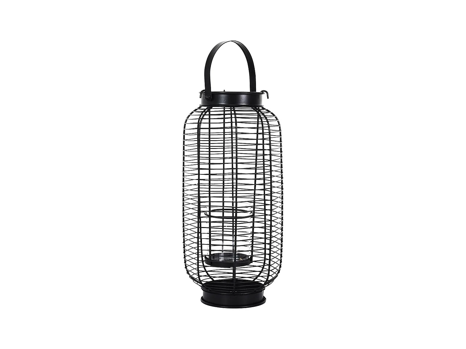 Lanterne en Métal Filaire Noir H42,5cm