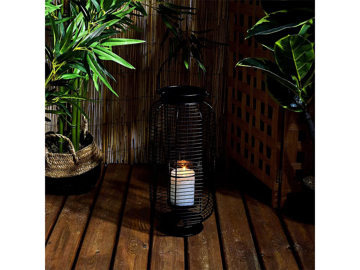 Lanterne en Métal Filaire Noir H42,5cm - HOWARD