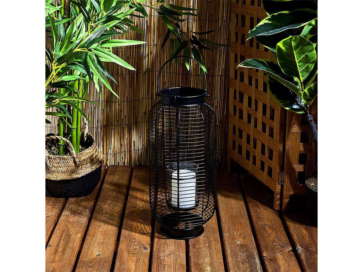 Lanterne en Métal Filaire Noir H42,5cm - HOWARD
