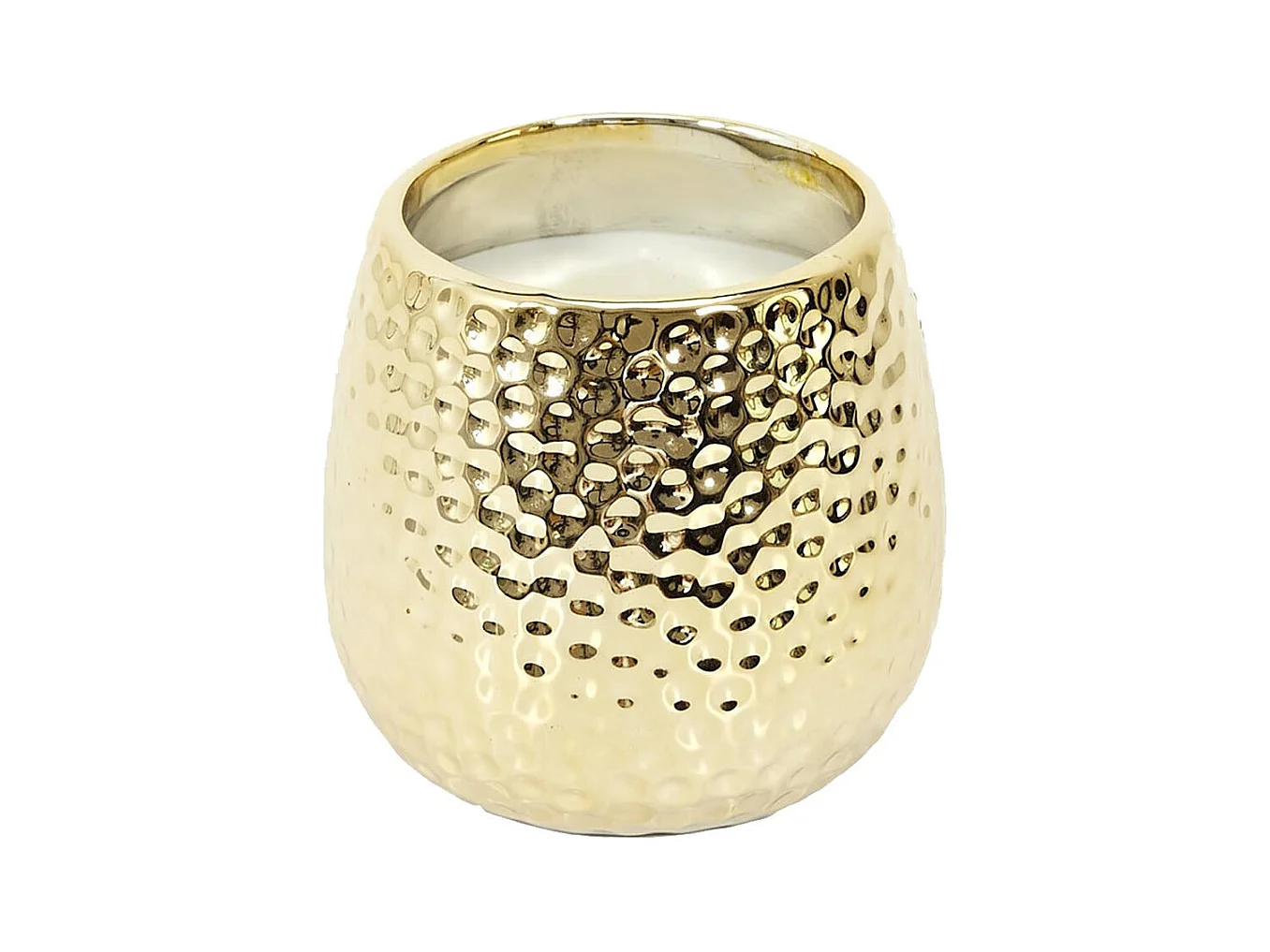 Bougie Parfumée Métal Doré Martelé Senteur Musc Blanc - MOPA