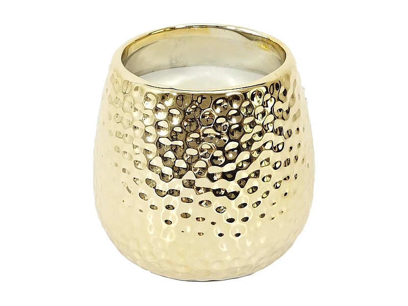 Bougie Parfumée Métal Doré Martelé Senteur Musc Blanc - MOPA