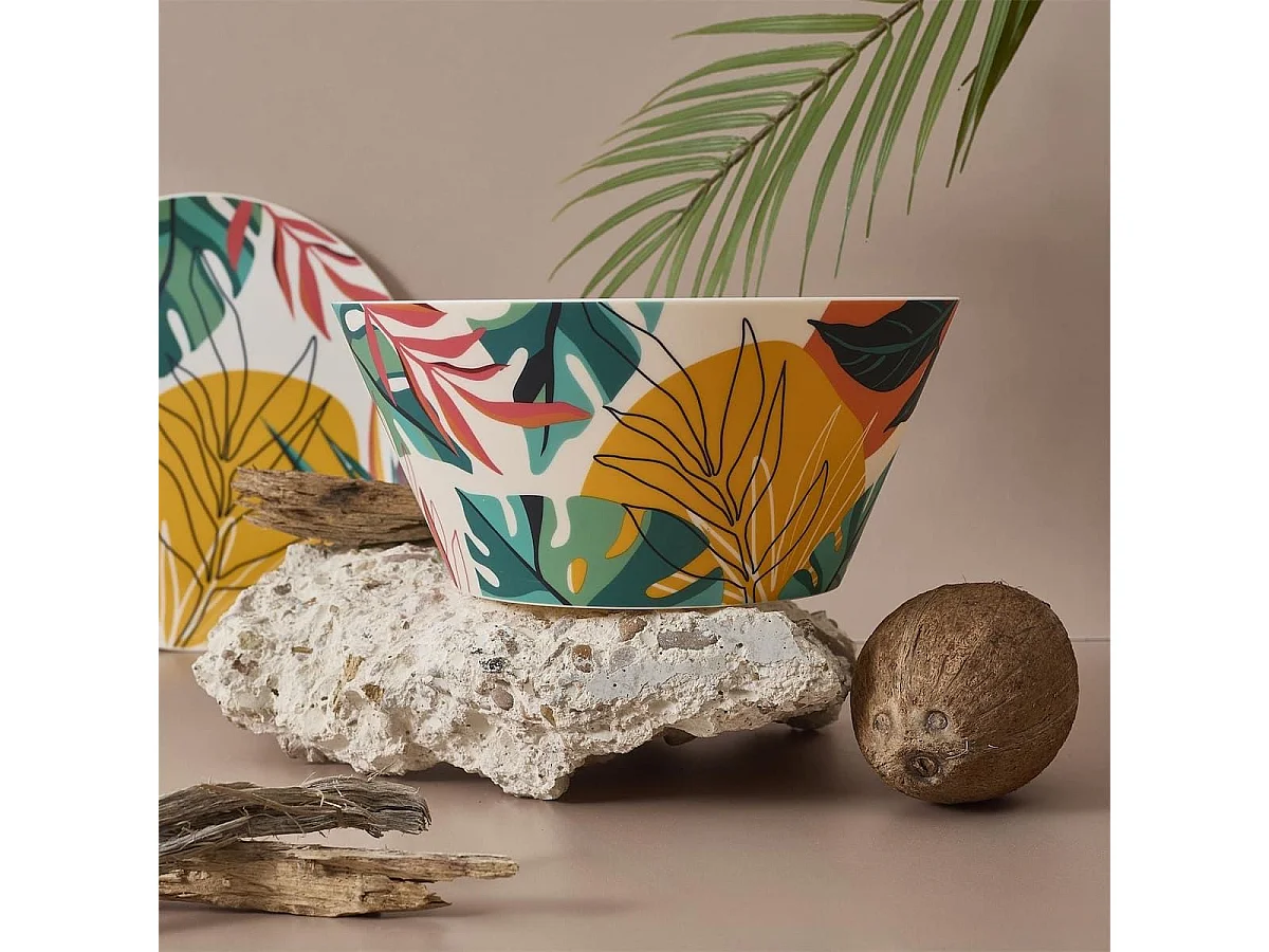 Saladier en plastique paradis exotique (Ø25cm) - ANTILLES
